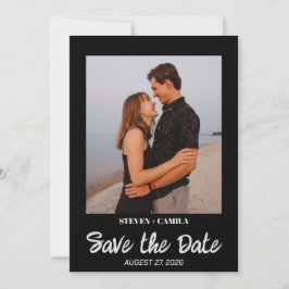 Invitación Foto instantánea de presupuesto Boda negra salva l