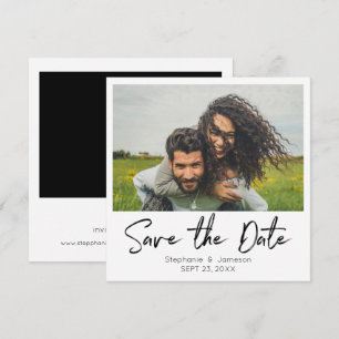 Invitación Foto instantánea y tipografía Guardar la fecha Imp