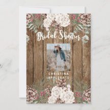 Foto Invierno Pine Cone Rustic Bridal Shower