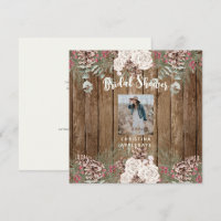 Foto Invierno Pine Rustic Bridal Shower Square