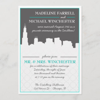 Invitación Foto Invit de la boda del horizonte de Chicago de