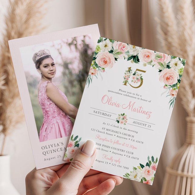 Invitación Foto invitada de cumpleaños de Rosa Rosa Rosa Rosa (Subido por el creador)