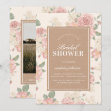 Foto Kraft Jardín de Rosas Rosadas Vintage Despedi