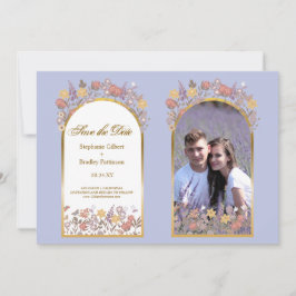 Invitación Foto Lavender Boda Elegante De Oro Salvar La Fecha