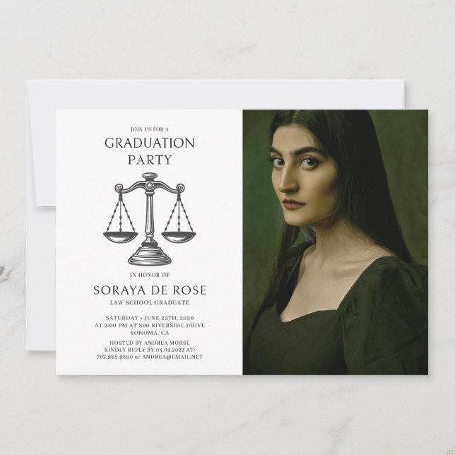 Invitación Foto Licenciado en Derecho (Anverso)