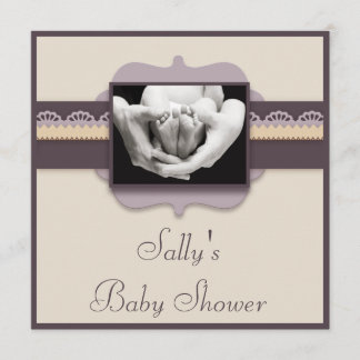 Invitación Foto linda Baby Shower neutral elegante de los