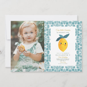 Invitación Foto Little Sweetie Lemon 1er cumpleaños