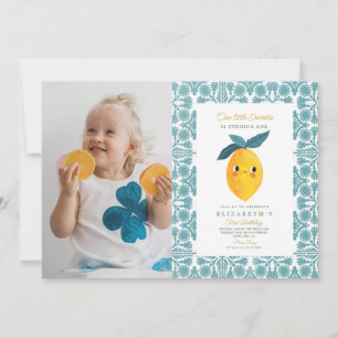 Invitación Foto Little Sweetie Lemon 1er cumpleaños
