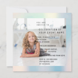 Invitación Foto Madre del partido cumpleaños Pearl Metallic