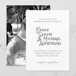 Invitación FOTO manuscrita de tieset invita a evento de parej