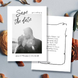 Invitación Foto manuscrita de Whimsical guardar la fecha