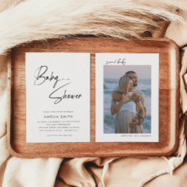 Invitación Foto manuscrita manuscrita minimalista