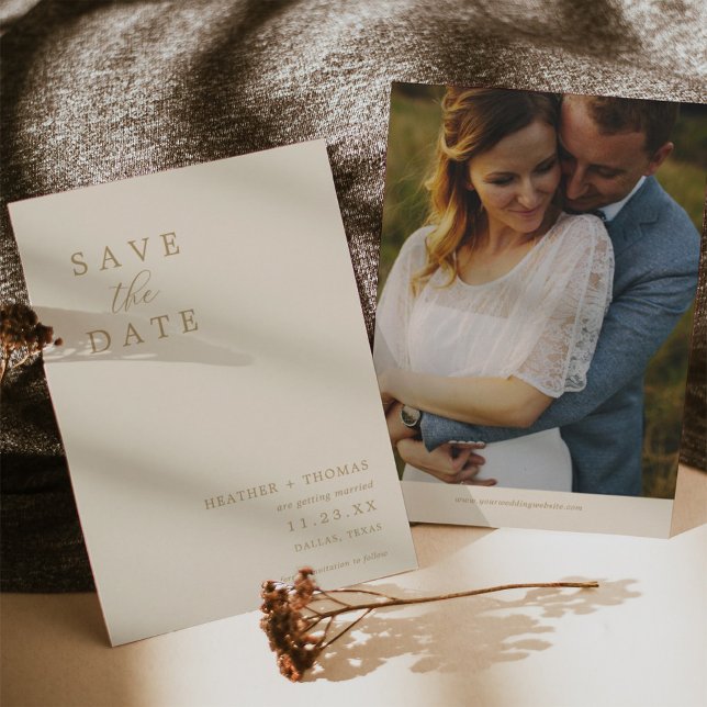 Invitación Foto marfil-Boda moderno salva las fechas (Subido por el creador)