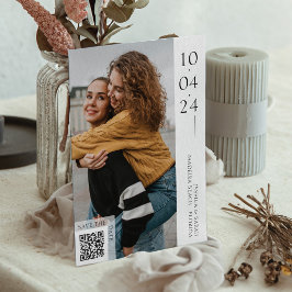 Invitación Foto Mínima De Tipografía Guardar La Fecha Código