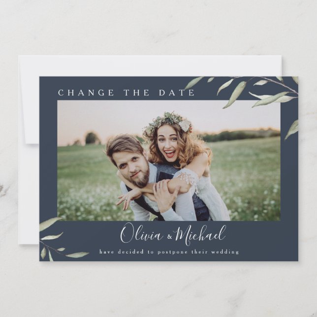 Invitación Foto mínima de vegetación cambia la fecha Pospuest (Anverso)