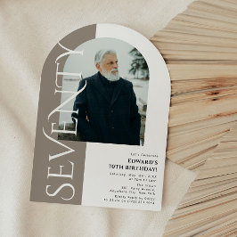 Invitación Foto mínima del arco del SÉVENTY 70 cumpleaños