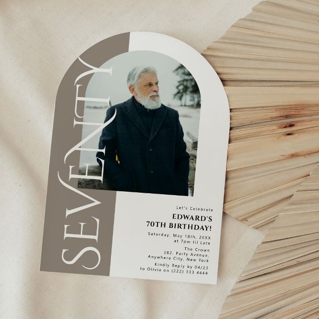 Invitación Foto mínima del arco del SÉVENTY 70 cumpleaños (Subido por el creador)
