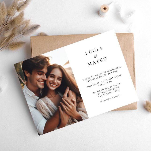 Invitación Foto mínima del Boda español (Subido por el creador)