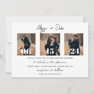 Invitación Foto Mínima Del Partido De La Boda Moderna Guardar