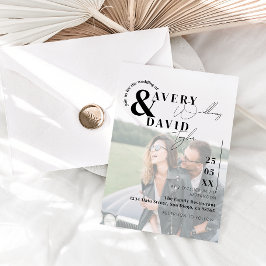 Invitación Foto mínima moderna Boda simple