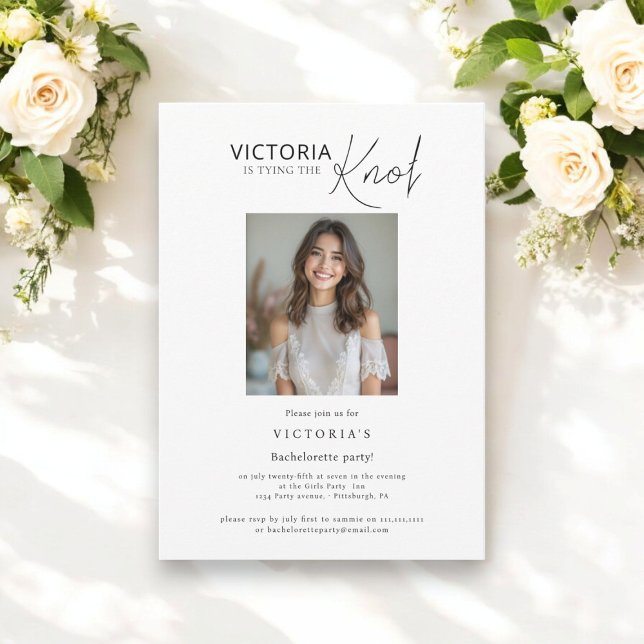 Invitación Foto mínima que estoy atando el nudo de la soltera (Subido por el creador)