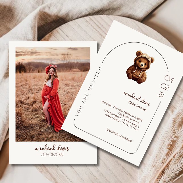 Invitación Foto mínima simple ducha para bebé (Subido por el creador)