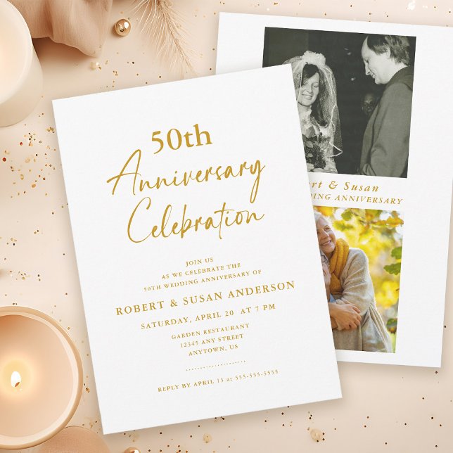 Invitación Foto minimal moderna 50 años Boda (Subido por el creador)