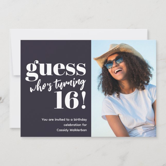 Invitación Foto minimalista Cumpleaños 16 (Anverso)