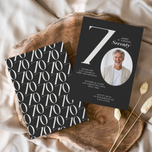 Invitación Foto Minimalista Cumpleaños Moderno 70 Aniversario