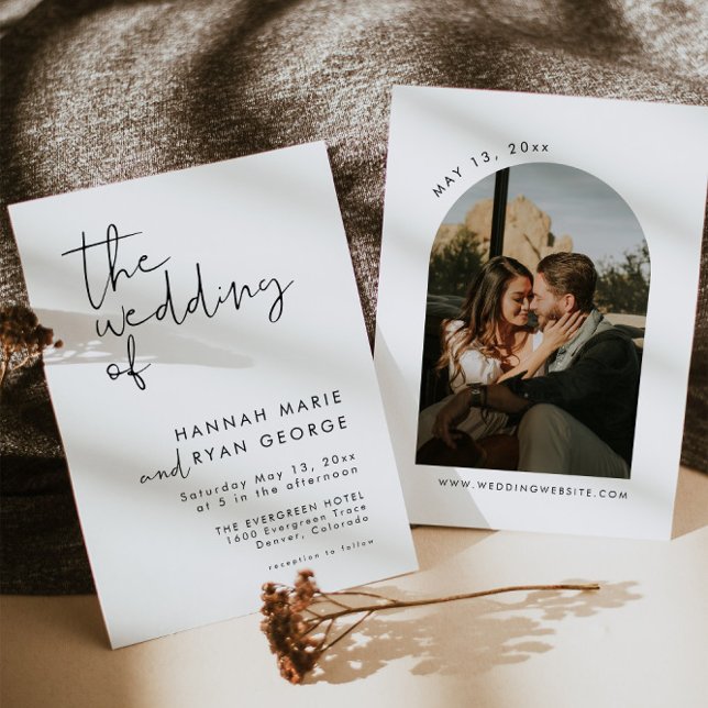 Invitación Foto minimalista de Arco Moderno Elegante Boda (Subido por el creador)