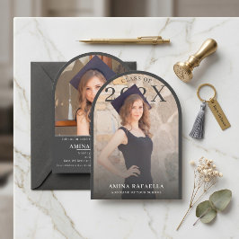 Invitación Foto Minimalista de Arco Moderno para Graduación |
