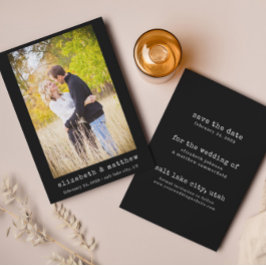 Invitación Foto minimalista de Black & White Guardar la tarje