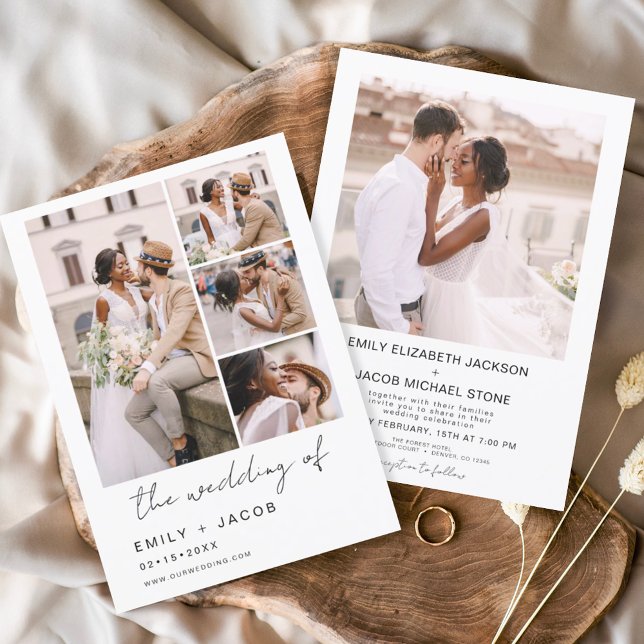 Invitación Foto minimalista de cinco Bodas fotográficos (Subido por el creador)