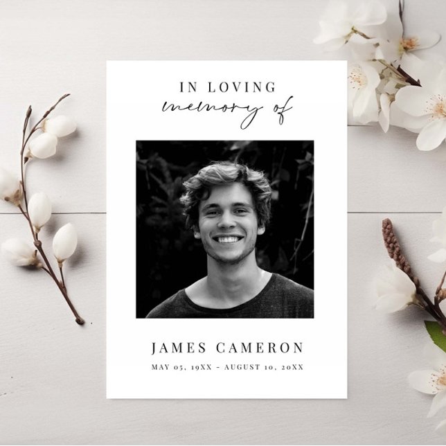 Invitación Foto minimalista de la celebración del funeral de  (Subido por el creador)