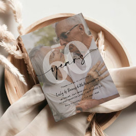 Invitación Foto minimalista del 60° aniversario del Boda