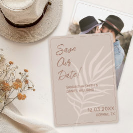Invitación Foto minimalista del Boda Terracotta Boho