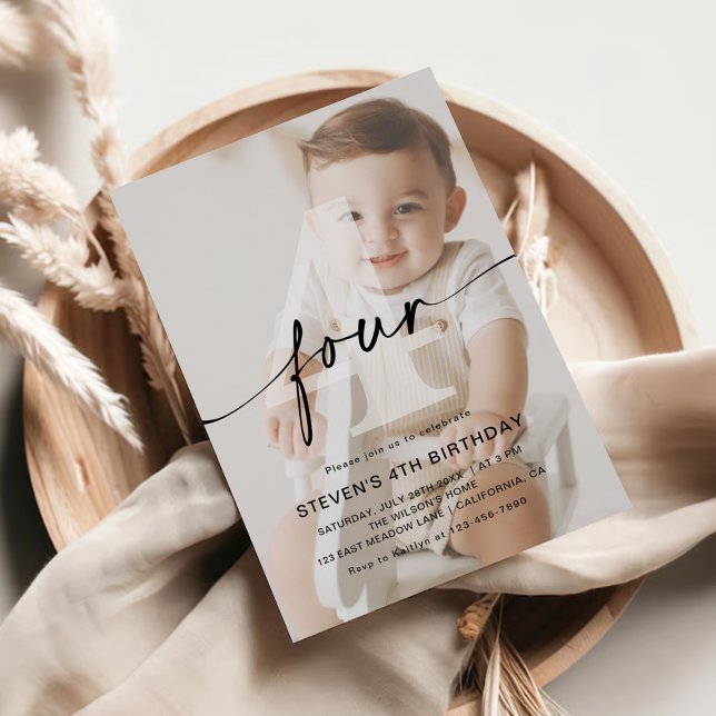 Invitación Foto minimalista del Fiesta de cumpleaños 4 (Subido por el creador)
