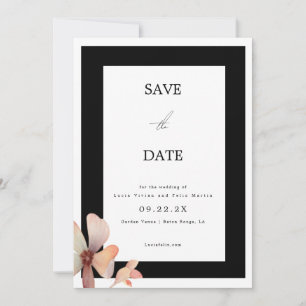 Invitación Foto Minimalista del marco negro de moda Guardar l