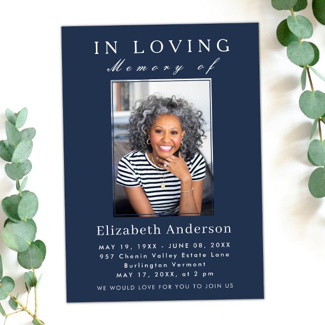 Invitación Foto Minimalista moderna de Funeral Simple Script (Subido por el creador)