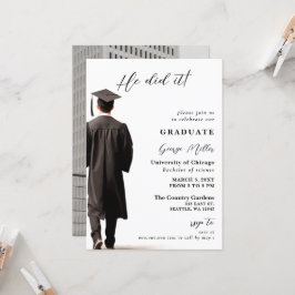 Invitación Foto minimalista moderna lo logró graduación