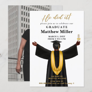 Invitación Foto Minimalista Moderna Que Hizo Graduación