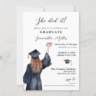 Invitación Foto Minimalista Moderna Que Hizo Graduación