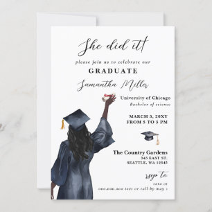 Invitación Foto Minimalista Moderna Que Hizo Graduación