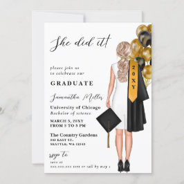 Invitación Foto Minimalista Moderna Que Hizo Graduación