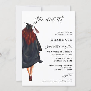 Invitación Foto Minimalista Moderna Que Hizo Graduación