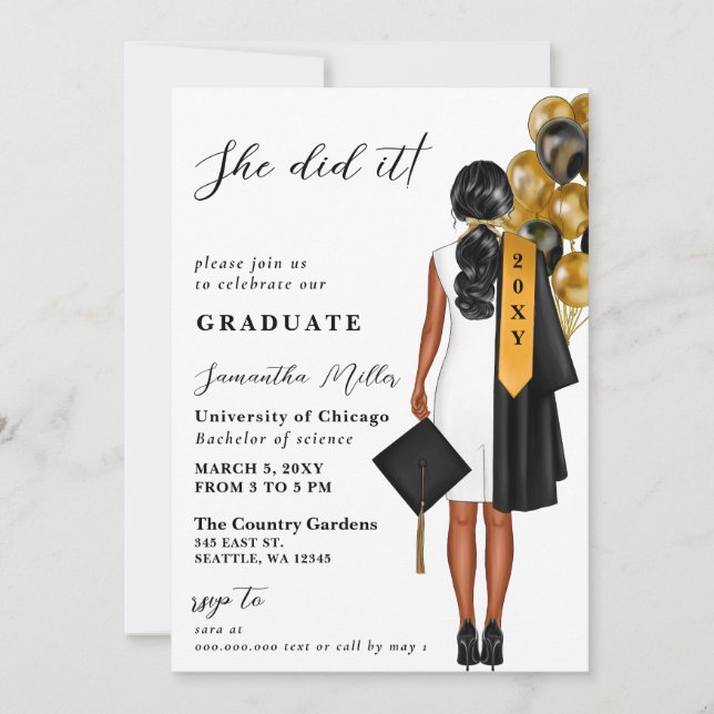 Invitación Foto Minimalista Moderna Que Hizo Graduación (Anverso)