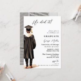 Invitación Foto Minimalista moderna que se graduó