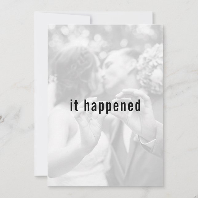 Invitación Foto Minimalista moderna sólo recepción casada (Anverso)