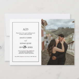 Invitación Foto minimalista Monograma brunch pre-Boda