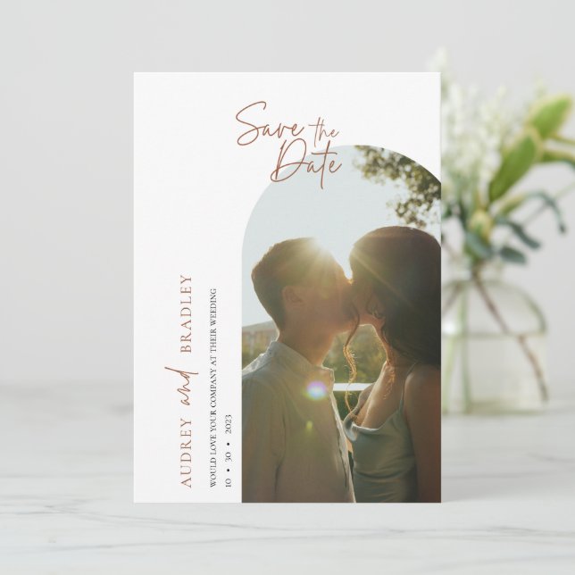 Invitación Foto Minimalista simple | Boda elegante (Anverso de pie)